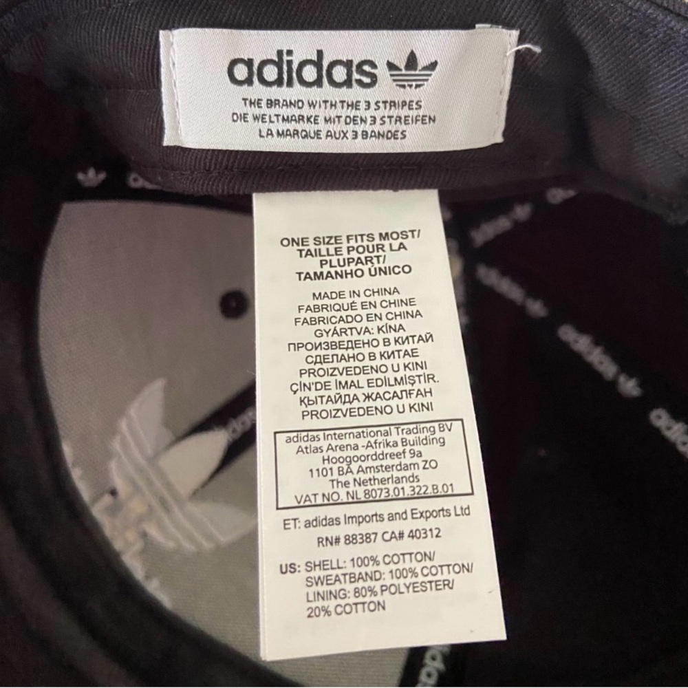 Adidas Originals Icon Black Logo Precurved SnapBack Unisex Baseball Hat Cap - Picture 7 of 7